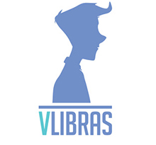 Logotipo VLibras, ferramenta pública de tradução digital para Libras.