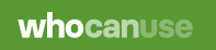 Logotipo WhoCanUse, ferramenta para testar contraste e acessibilidade de cores.